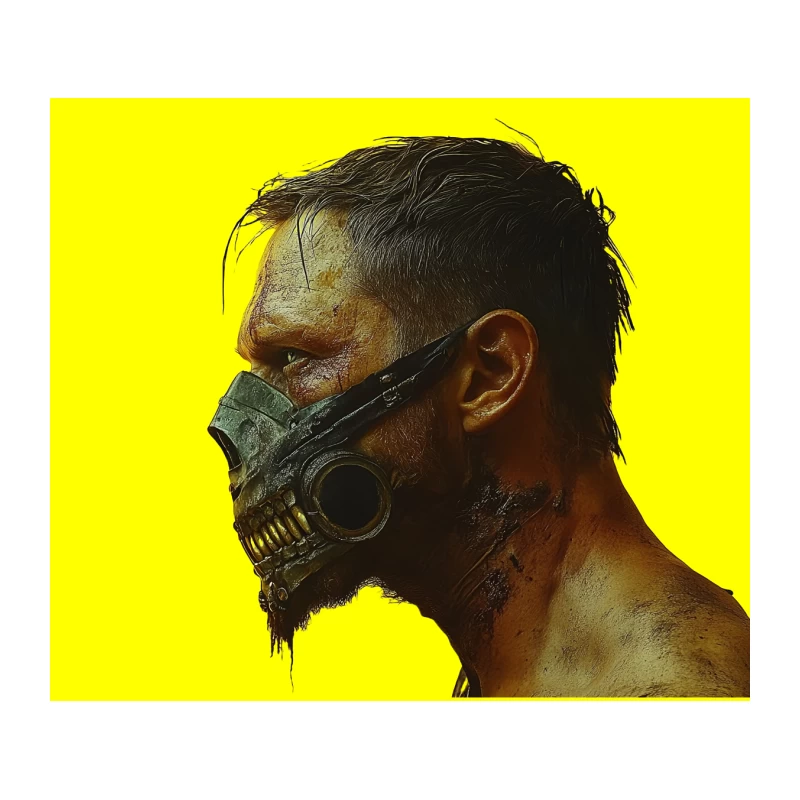 Gritty Post-Apocalyptic Character with Survival Mask Tapestry