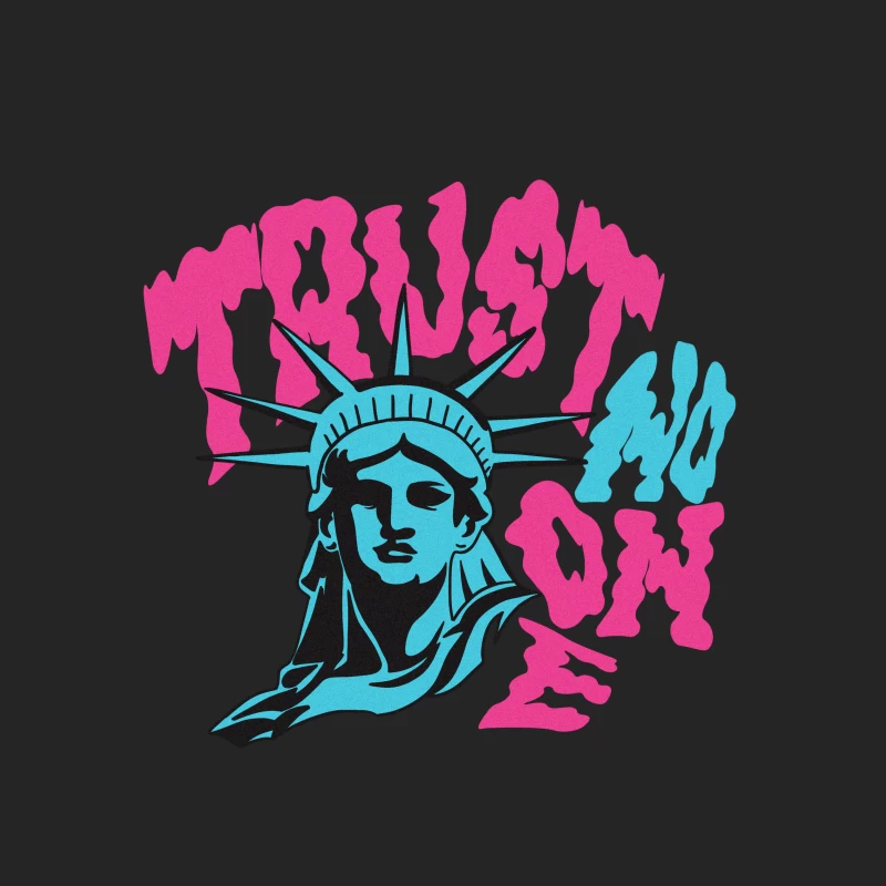 Vertrauen Sie niemandem: Freiheitsstatue und Neon-Schrift Herren Pullover Sweatshirt