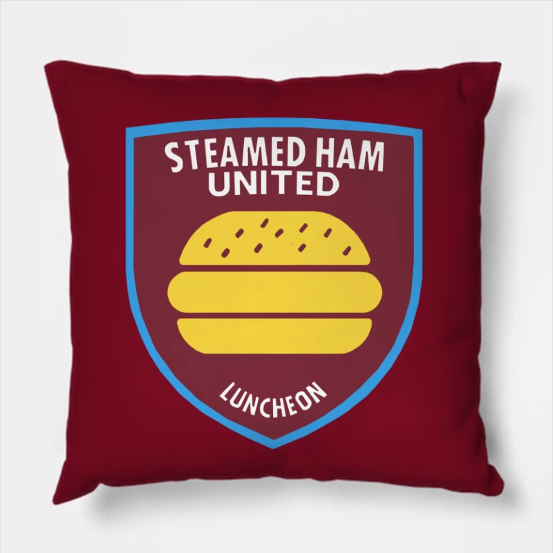 Simpsons / West Ham Parody - STEAMED HAM UNITED Throw Pillow