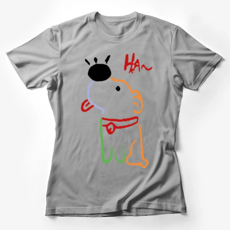 Lustiger Hund mit rotem Halstuch Damen T-Shirt