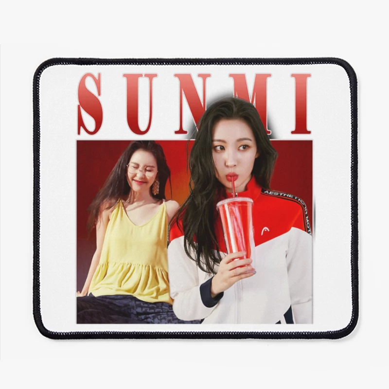 Two Young Women in Contrasting Yellow and Red Sporty Fashion Shoot Mouse Pad