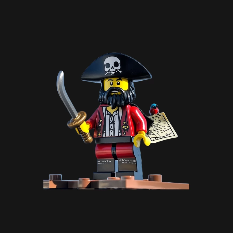 LEGO Pirate Minifigure with Sword and Map Male Long Sleeve T-Shirt