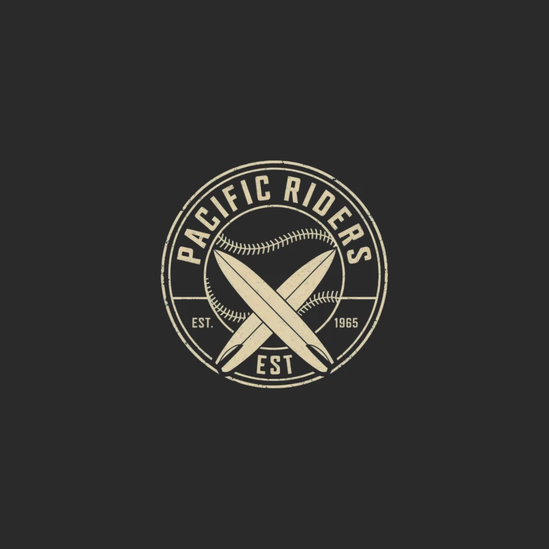 Vintage Pacific Riders Surf Logo Design Baseball Cap