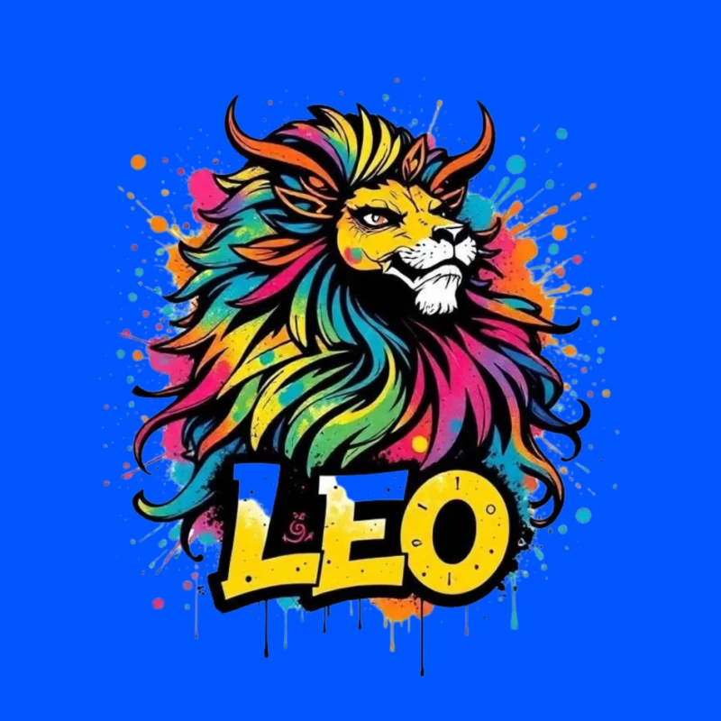 Colorful Leo Zodiac Lion Art Pin