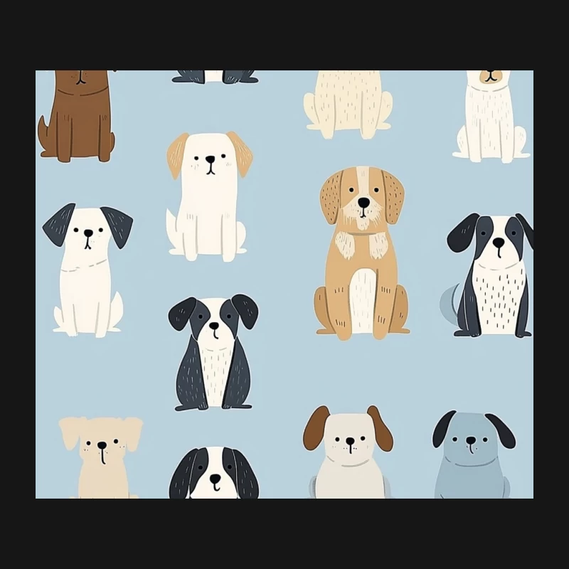 Cute Cartoon Dog Pattern Illustration Mouse Pad