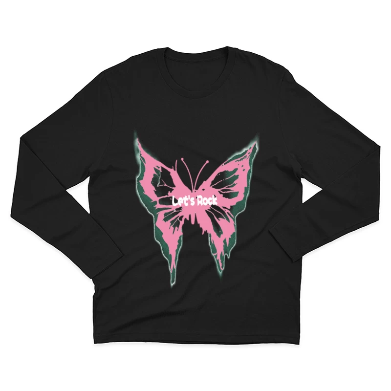 Schmetterling Rock Design Herren Langarm T-Shirt