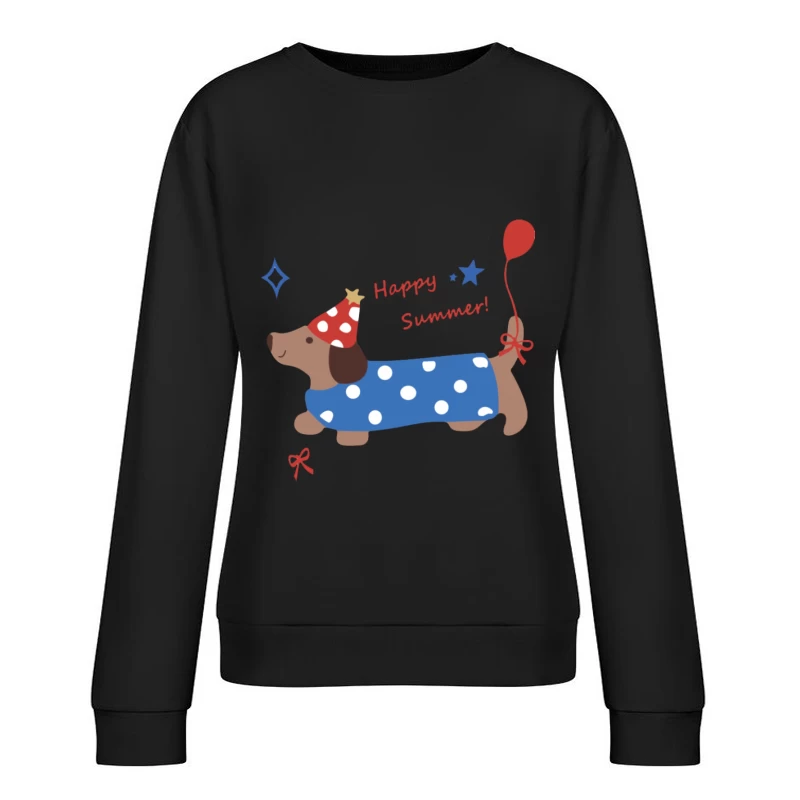 Fröhlicher Hund feiert Sommer Damen Pullover Sweatshirt