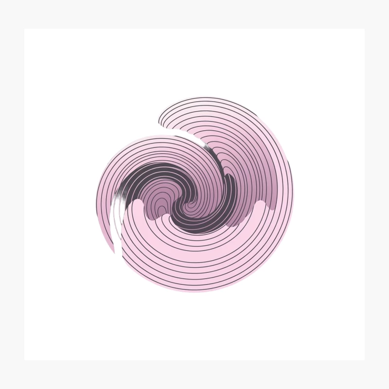 Pink Spiral Abstract Geometric Design Throw Pillow