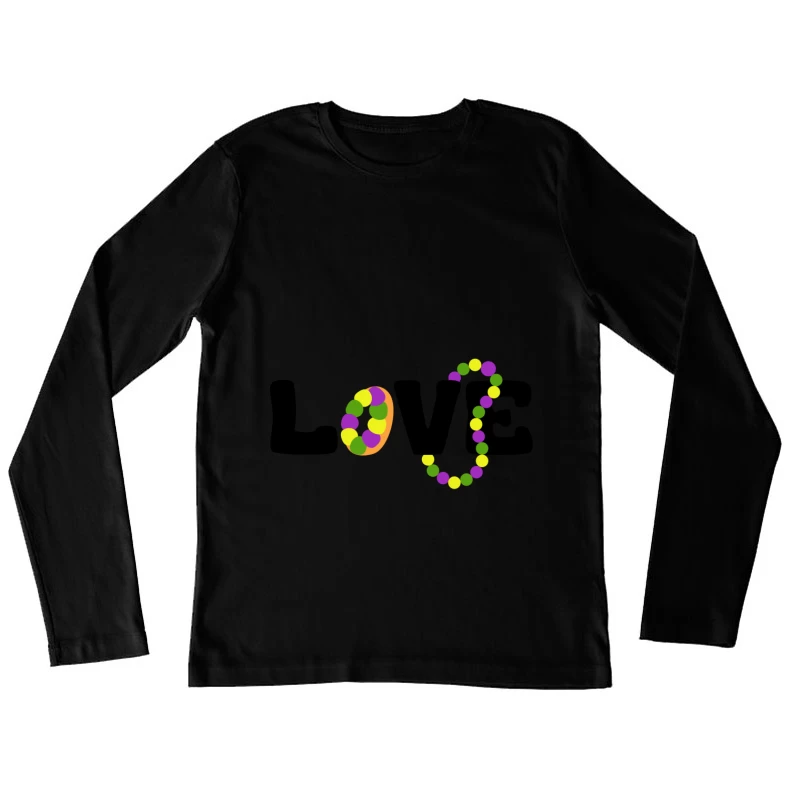 Motif d'amour coloré pour Mardi Gras Femme Manches Longues T-Shirt