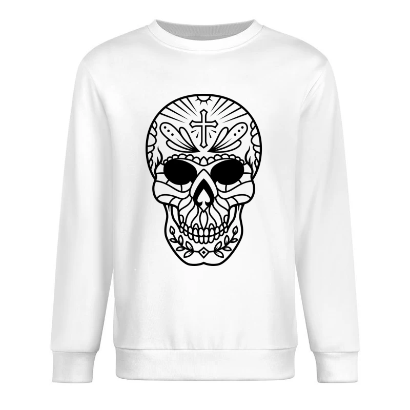 Crâne décoratif avec croix Homme Sweat-shirt à enfiler