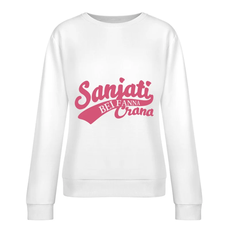 Rosa Retro-Logo-Design Damen Pullover Sweatshirt