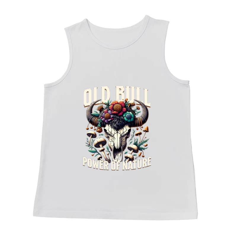 Floral Adorned Buffalo Skull: Power of Nature Male Tank Top