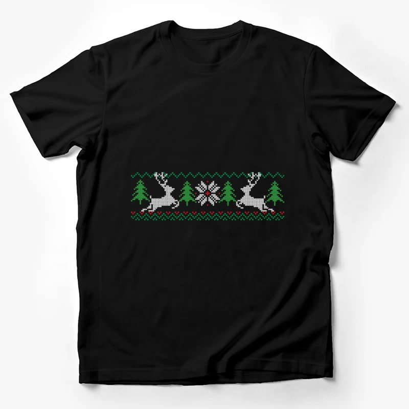 Pull de Noël avec rennes et sapins Homme T-Shirt