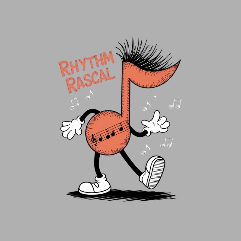 Vintage Rhythm Rascal Musical Note Character Illustration Male Tank Top