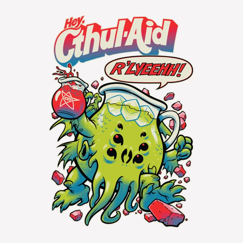 Hey Cthul-Aid: A Lovecraftian Drink Parody Female T-Shirt