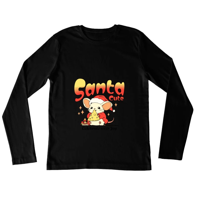 Design de Souris de Noël Mignonne Femme Manches Longues T-Shirt