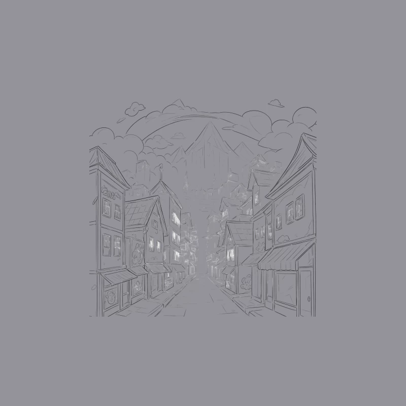 Charming Village with Mountains Travel Mug