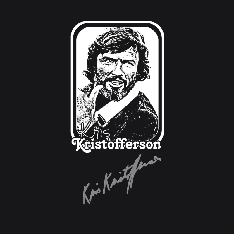 Sketched Portrait of Kris Kristofferson with Signature Female Pullover Hoodie