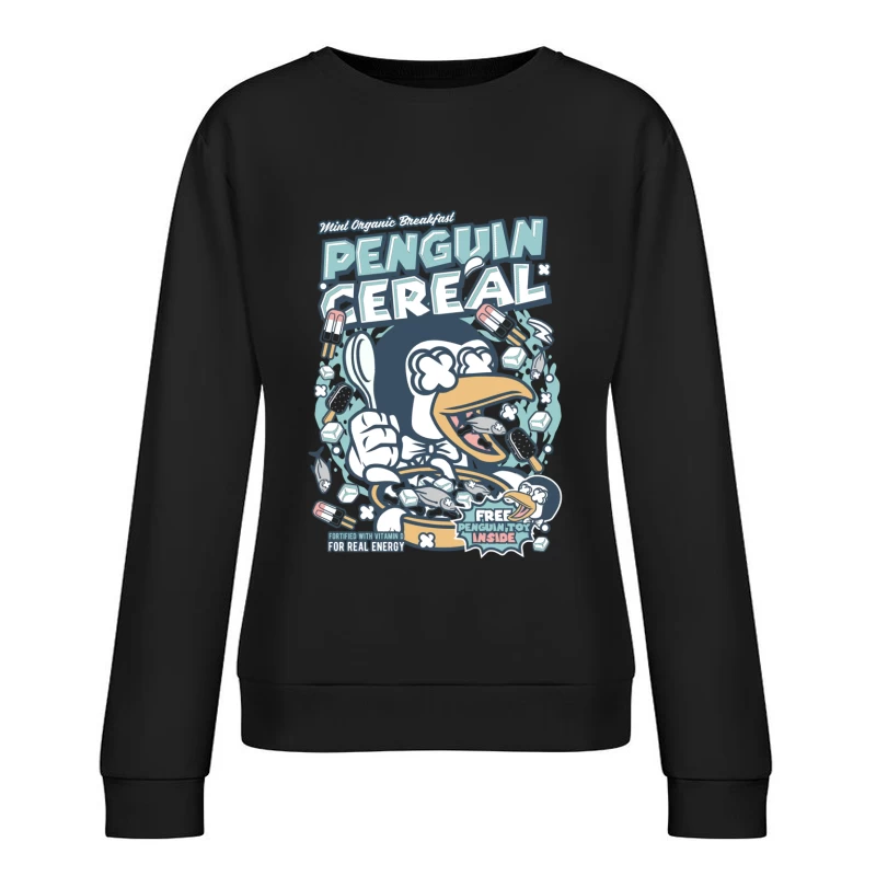 Céréale Pengouin Organique - Petit Déjeuner Amusant Femme Sweat-shirt à enfiler