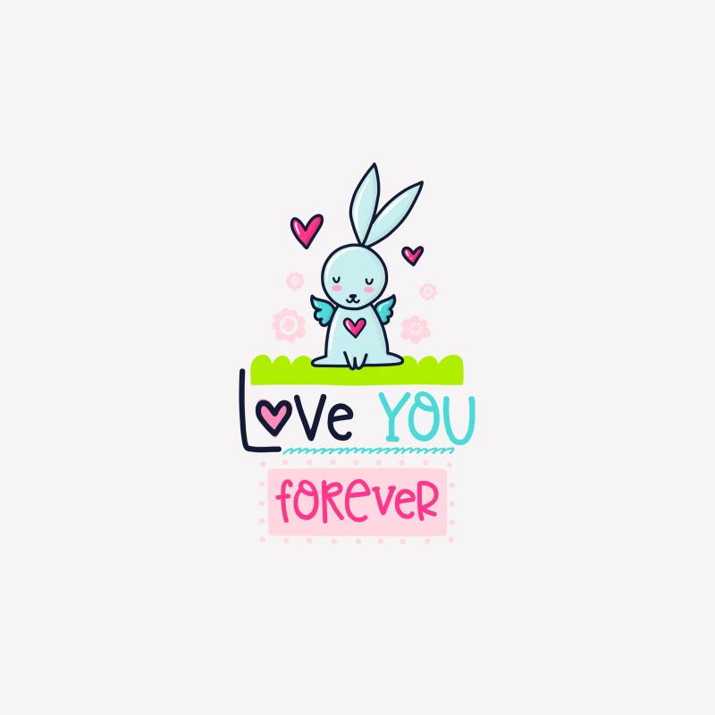 Lapin mignon avec message d'amour Femme T-Shirt