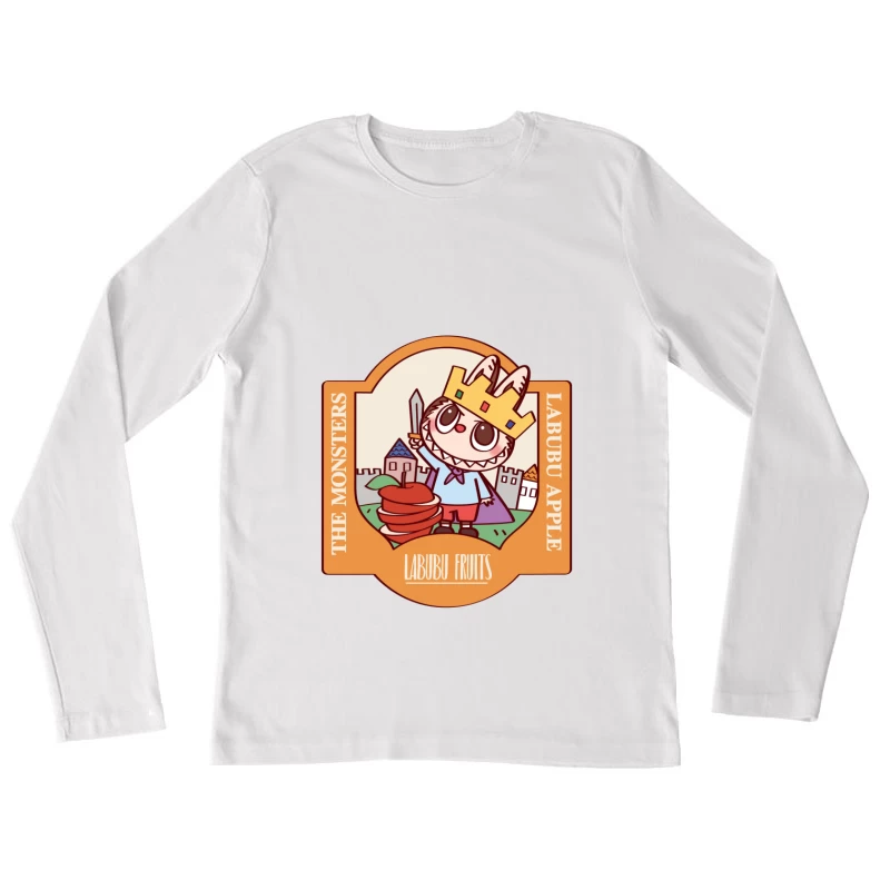 Kleines Monster mit Schwert und Äpfeln Damen Langarm T-Shirt
