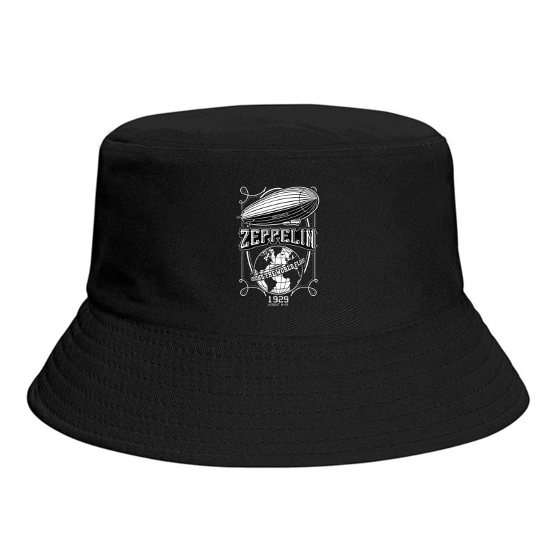 Vintage 1929 Zeppelin Airship Concert Promotional Design Bucket Hat