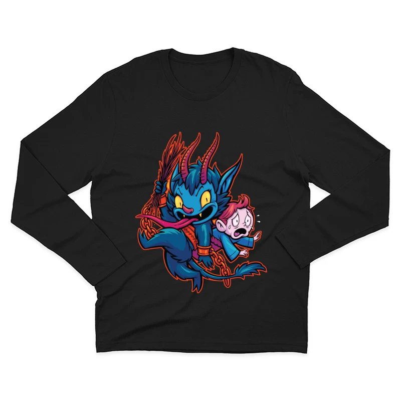 Playful Demon with a Child Male Long Sleeve T-Shirt