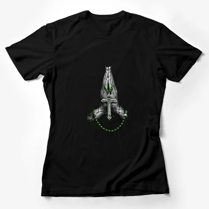Betende Hände mit Rosenkranz Damen T-Shirt
