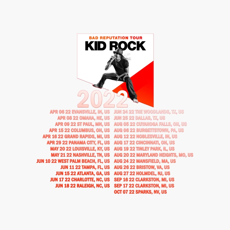 2 KID ROCK BAD REPUTATION TOUR 2022 Back Cotton Tote Bag