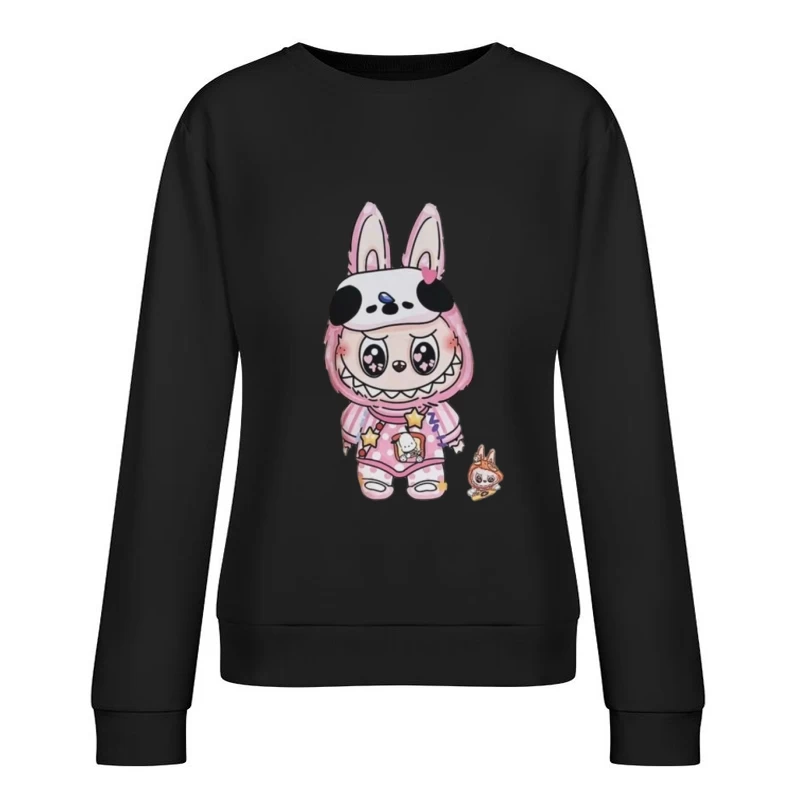 Niedlicher Hase mit Charaktermaske Damen Pullover Sweatshirt