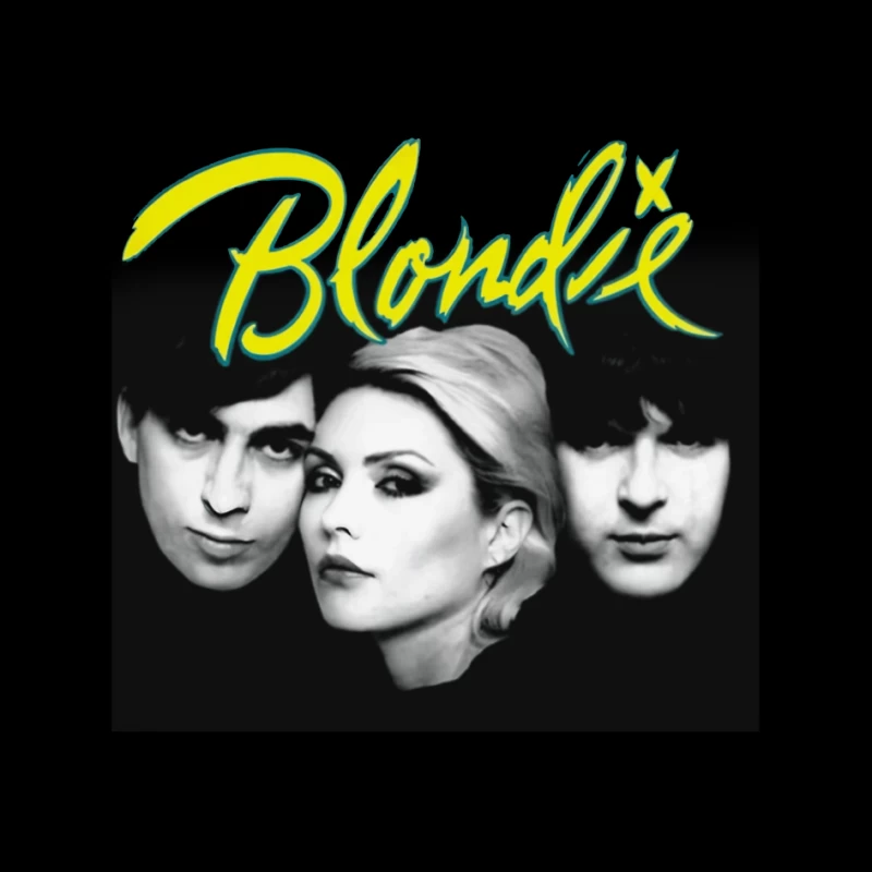 Iconic Black and White Portrait of New Wave Band Blondie Pin