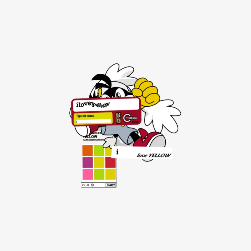 Amour du jaune et design de bande dessinée Femme Manches Longues T-Shirt