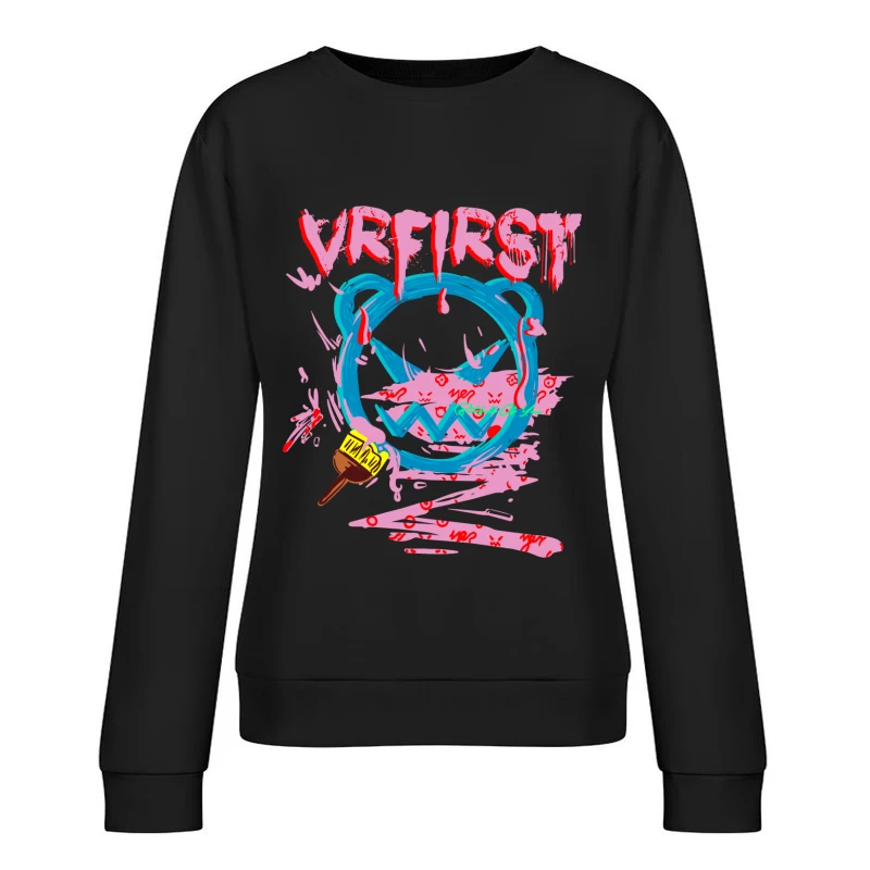 Graffiti Bär und Pinsel Damen Pullover Sweatshirt