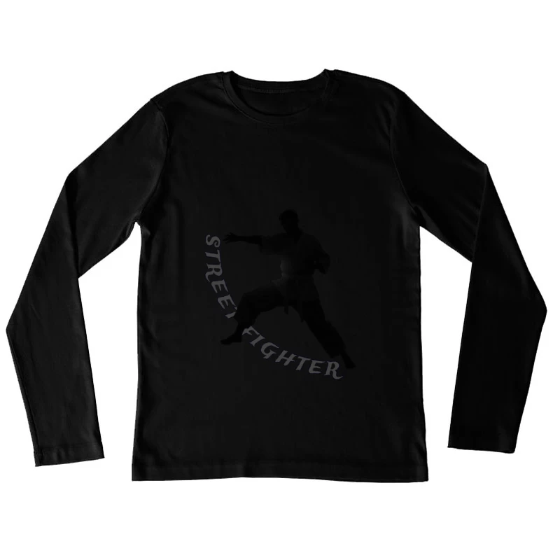 Dynamic Street Fighter Martial Arts Silhouette Female Long Sleeve T-Shirt