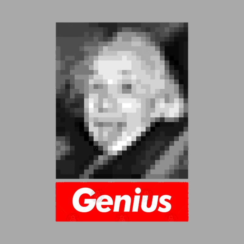 Einstein Supreme Genius Pixelart Design Female Pullover Hoodie