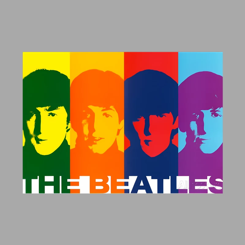 Vibrant Pop Art Portraits of The Beatles Icons Male Pullover Hoodie