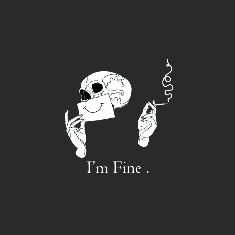 Skull with a Smile and Cigarette Baseball Cap