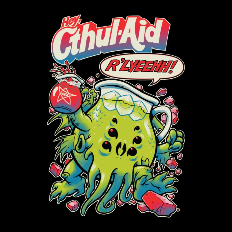 Hey Cthul-Aid: A Lovecraftian Drink Parody Pin