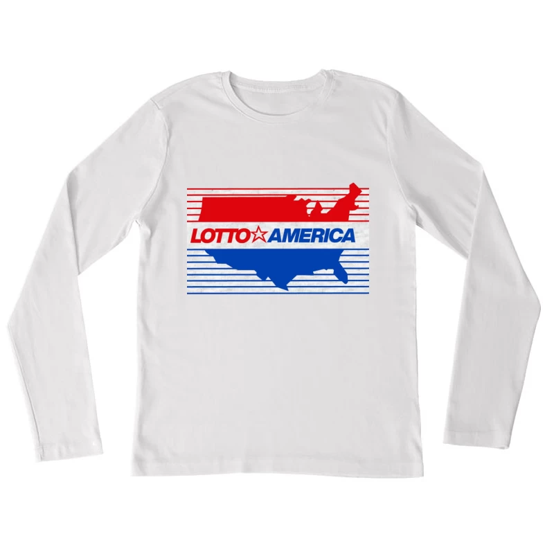 Lotto America Patriotic Logo Design with USA Map Female Long Sleeve T-Shirt