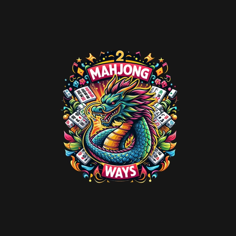 Majestic Dragon with Mahjong Tiles Female Long Sleeve T-Shirt