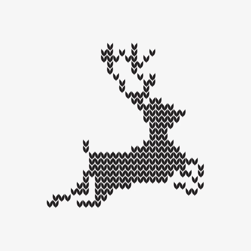 Cerf Géométrique en Pixels Homme Manches Longues T-Shirt