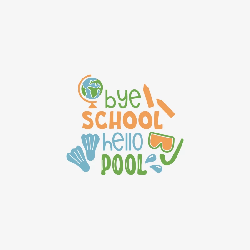Adieu école, bonjour piscine Femme Manches Longues T-Shirt