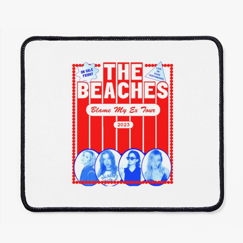 The Beaches 'Blame My Ex' 2023 Tour Retro-Style Concert Poster Mouse Pad