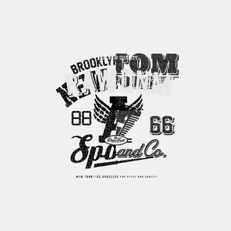 Rohes Denim-Design mit Route 66 Motiv Herren Tanktops