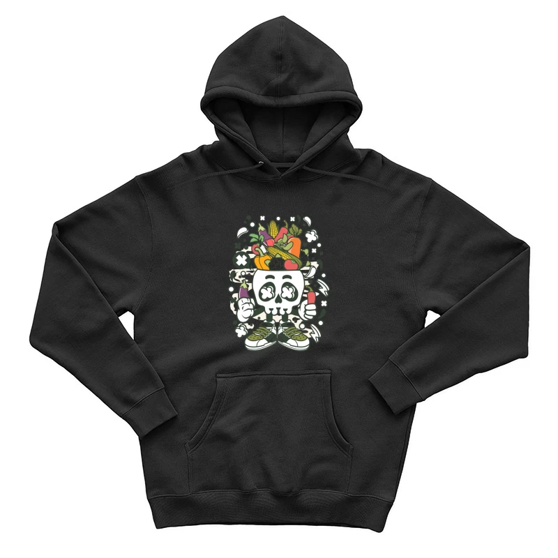 Crâne amusant avec légumes colorés Homme Sweat à capuche