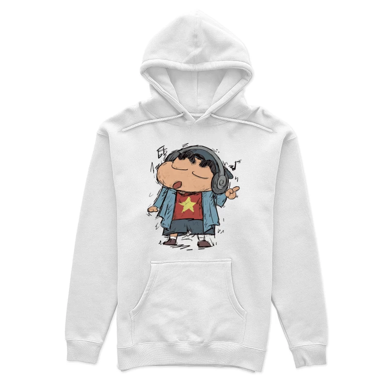 Kind hört Musik mit Kopfhörern Damen Pullover Hoodie