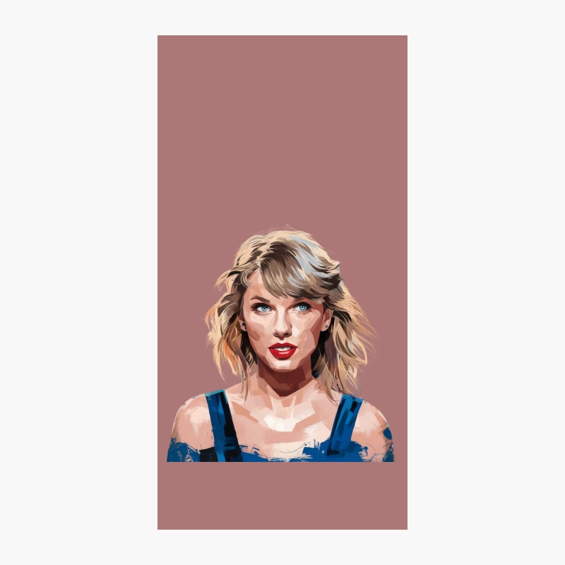 Stylized Portrait of Blonde Woman in Blue Top iPhone Case