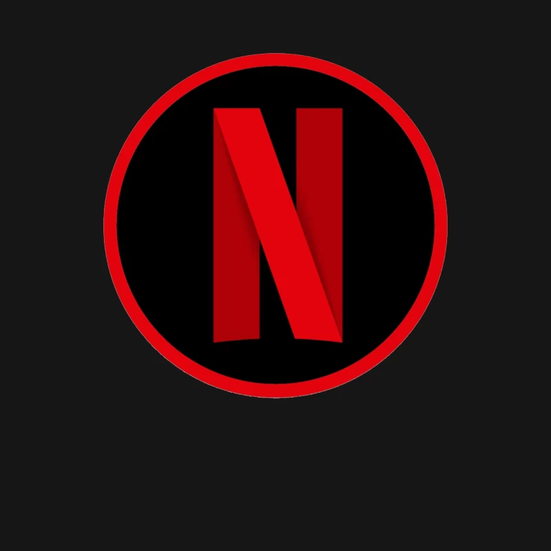 Netflix Streaming Service Logo in Red and Black Circle Male Long Sleeve T-Shirt