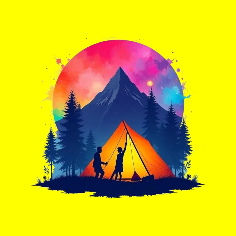 Camping Adventure under the Stars Tapestry