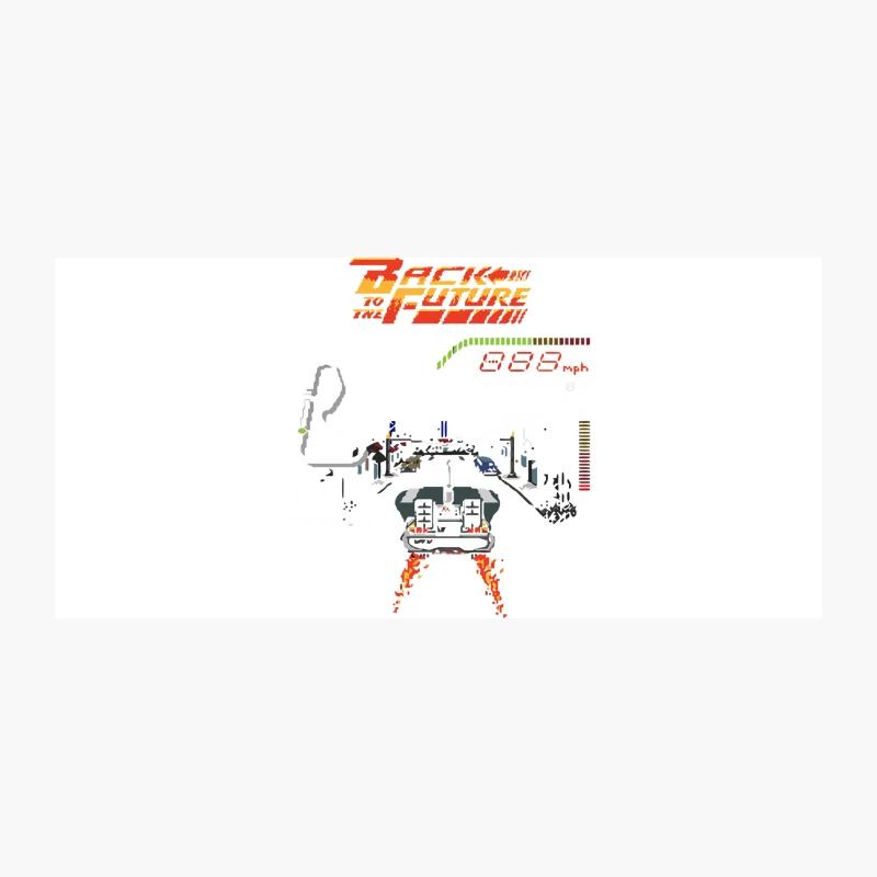 Retro Back to the Future DeLorean Time Travel Poster Coffee Mug
